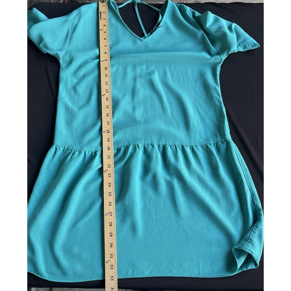 Eileen Fisher Womens Drop Waist Dress Petite Small Casual Turquoise Flowy - Picture 8 of 8